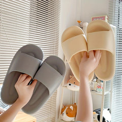 Women's Solid Pillow Slides Slip On Open Toe Soft Sole Home Comfy Slides