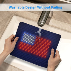 Neon American Flag Pattern Mouse Pad 20x24cm for Home Office Laptop