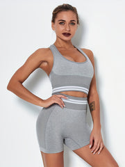 Seamless Knit High Stretchy Bra & Shorts Set