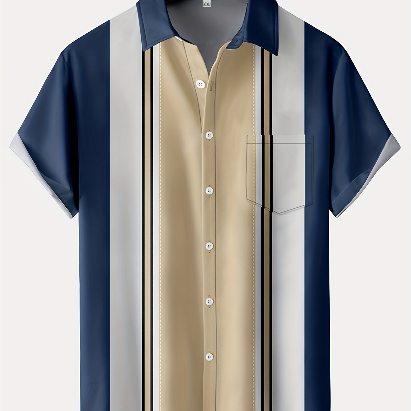 Men's Block Striped Button Shirt