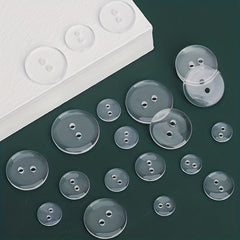 50pcs Transparent Coat Inside Buttons Shirt Round Button