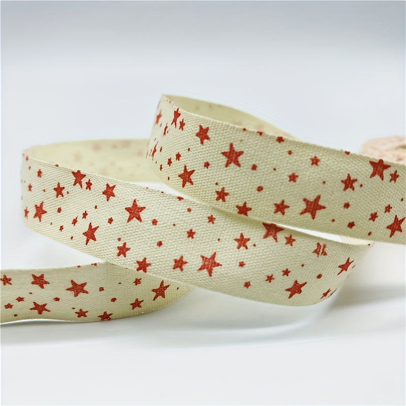 5Yards 15mm Christmas Cotton Ribbon, Party Decor, Gift Wrap
