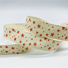 5Yards 15mm Christmas Cotton Ribbon, Party Decor, Gift Wrap
