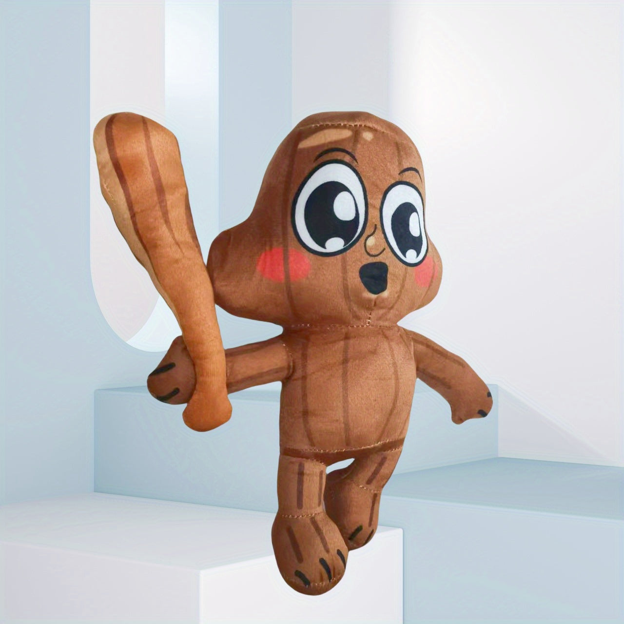 Cartoon Style Stick Doll Plush Body & Wood Arms Mixed Colors