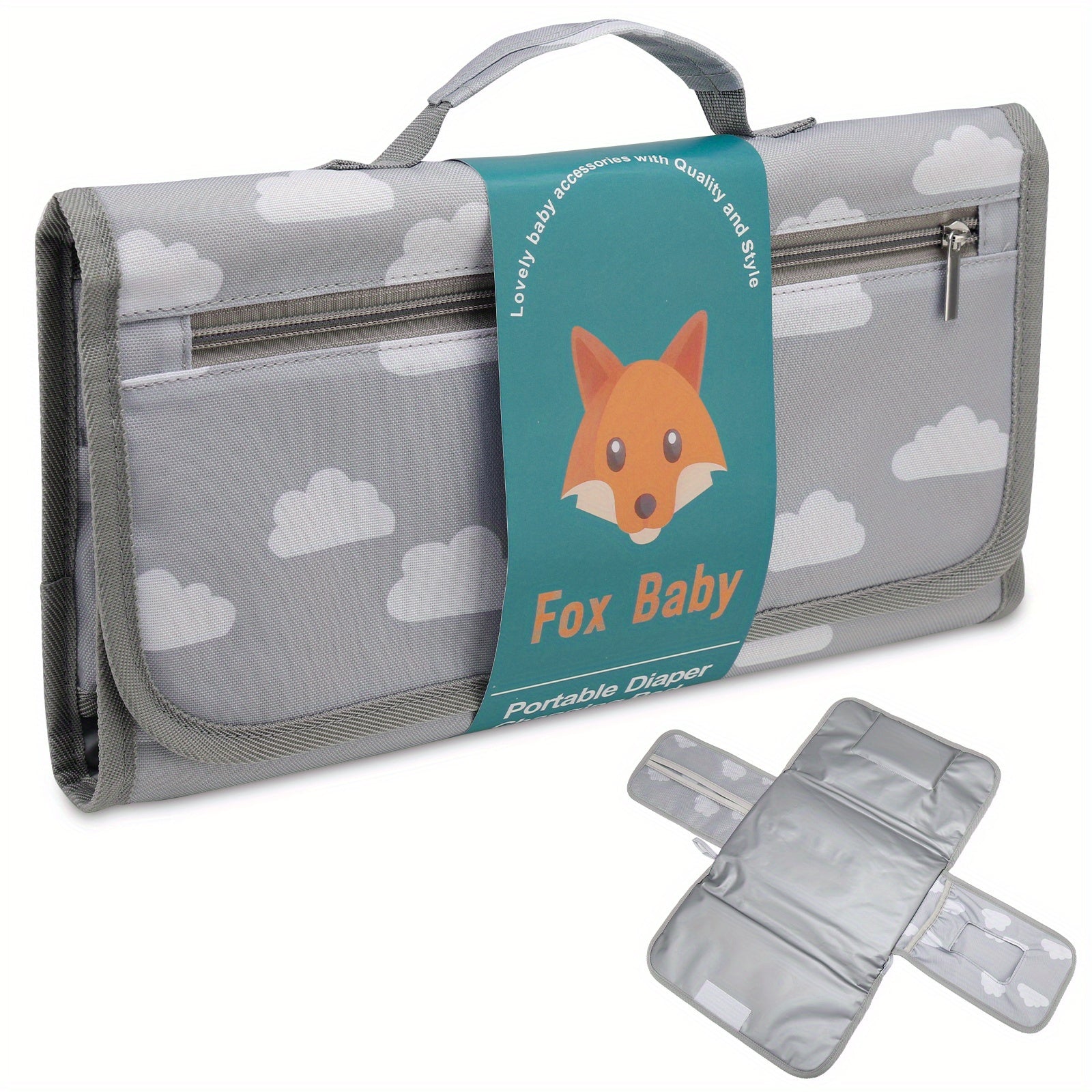 Clouds Pattern Baby Changing Pad Portable One Hand Diaper Change