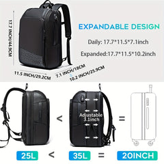 Expandable Travel Business Laptop Backpack Waterproof USB Charging Port