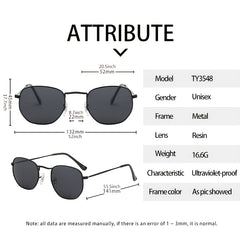 Square Polarized Sunglasses Mirrored Lens for Men and Women