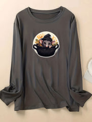 Women's Mouse Print Long Sleeve Lounge Top