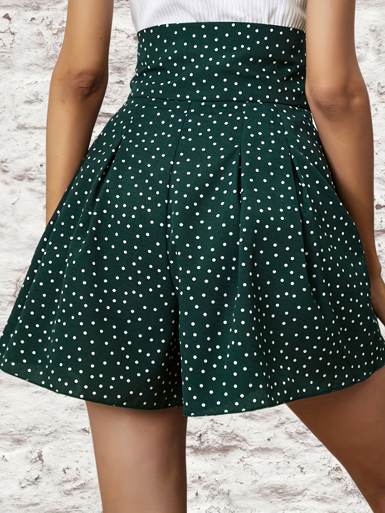 Polka Dot Tie Front Shorts Casual Loose Shorts