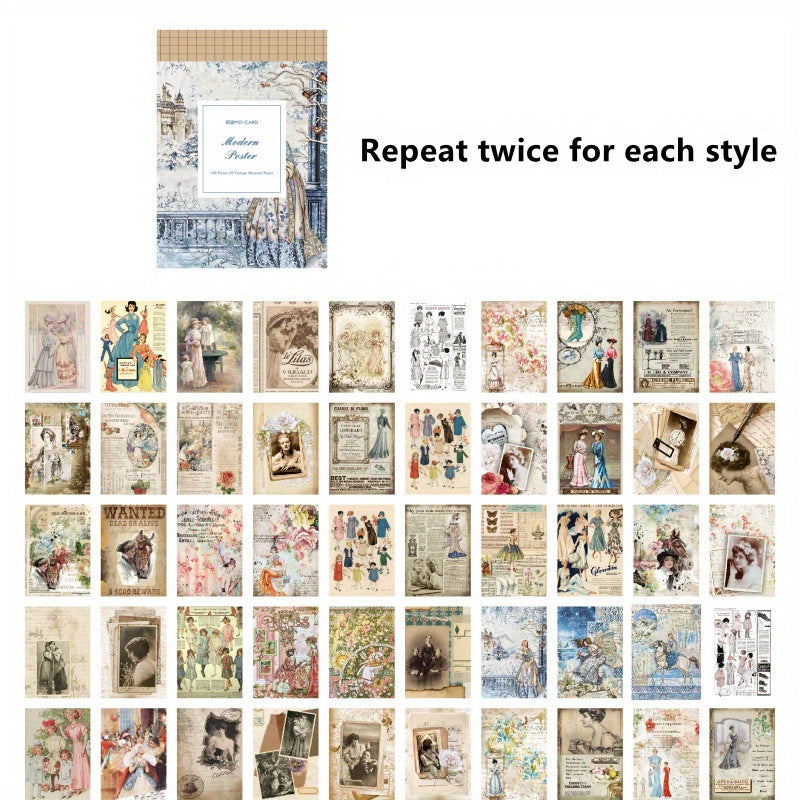 100pcs Vintage Private Collection Series Background Paper Pack