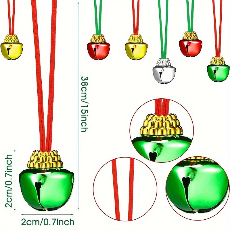 10pcs Christmas Bell Necklace Holiday Party Necklace Decoration