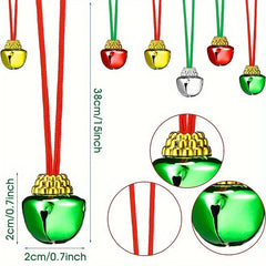 10pcs Christmas Bell Necklace Holiday Party Necklace Decoration