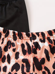 2pcs Toddler Girls Leopard Graphic Biker Shorts Kids Summer Clothes