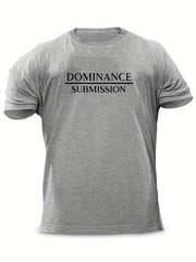 Men's Letter Print T shirt Casual Comfy Crew Neck Tee