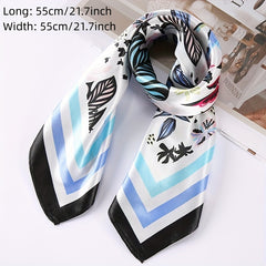 Vintage Flower Print Bandana Square Scarf Head Wrap for Women