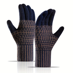 Winter Touch Screen Thickened Knitted Gloves For Men