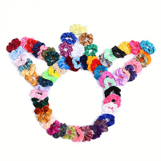 60pcs Colorful Hair Ties Soft Hair Bands Decorative Hair Accessories Set