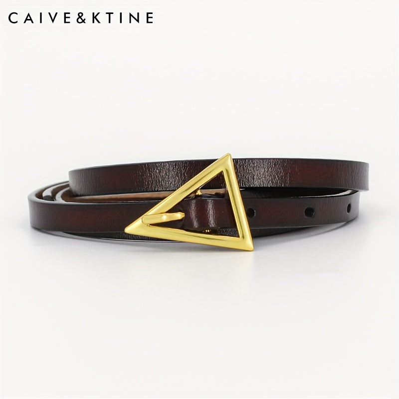 Triangle Pin Leather Belt for Women