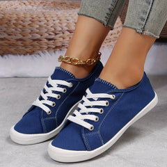 Women's Canvas Lace Up Casual Shoes Lightweight & Comfortable