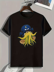 Monster Pattern Print Men's Sports T-shirt for Fitness Activities