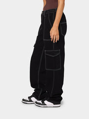 Y2K Denim Cargo Pants Loose Fit Vintage Style