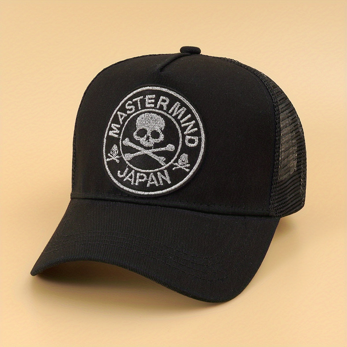 Skull Embroidery Patch Trucker Hat Vintage Hip Hop Mesh Baseball Cap