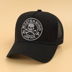 Skull Embroidery Patch Trucker Hat Vintage Hip Hop Mesh Baseball Cap