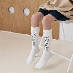 Girls Kids Bunny Pattern Crew Socks Ages 3+