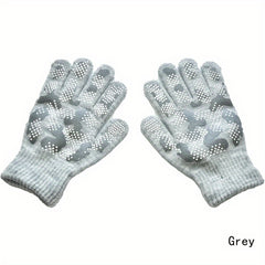 Knitted Full Finger Non-slip Winter Gloves for Boys/Girls