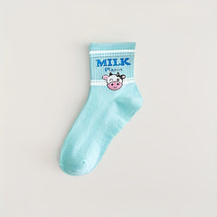 5 Pairs Cow Fruit Ankle Socks Women's Stockings & Hosiery