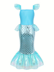 Mermaid Princess Dress With Accessories Set - Fairy Tale Cosplay Costume