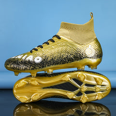 Boys' High Top Spiked Football Cleats Non Slip Outdoor Soccer Shoes