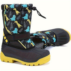 Girl's Knee High Cartoon Snow Boots Warm Plush Lining Non Slip Winter Shoes