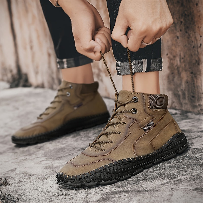 Men's Stitching Boots Casual Non Slip Ankle Boots