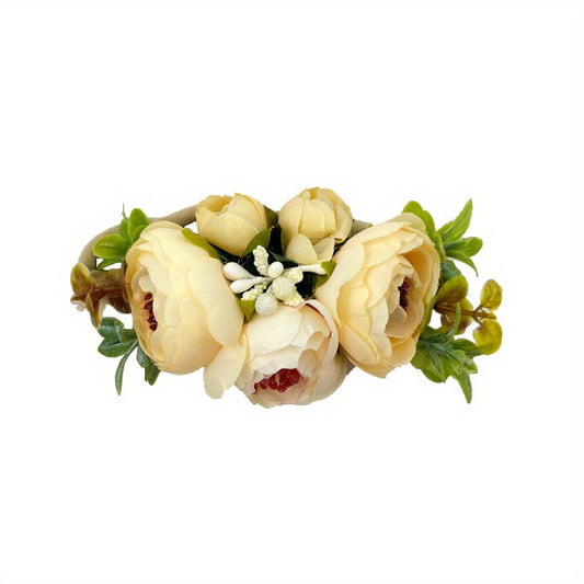 Girls Elastic Headband With Flower - Kids Accessories