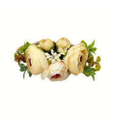 Girls Elastic Headband With Flower - Kids Accessories