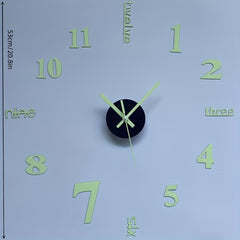 Large Frameless Wall Clock Sticker for Room Kitchen Glass Decoration DIY Scene