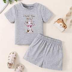 Toddler 2pcs Bottoming Set Short Sleeve T shirt & Shorts