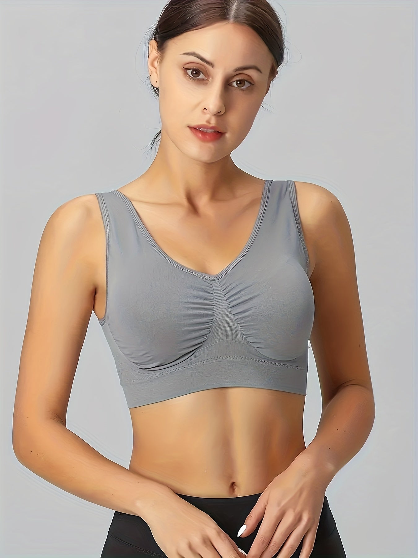 Women's XL Steel Ring Sports Bra Seamless Yoga Activewear