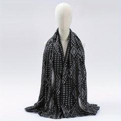 Hot Stamping Hijab Vintage Solid Scarf Women Turban Boho Shawl