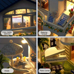 3D Puzzle DIY Book Corner Kit Dollhouse Bookshelf Insert Puzzle Model Decorative