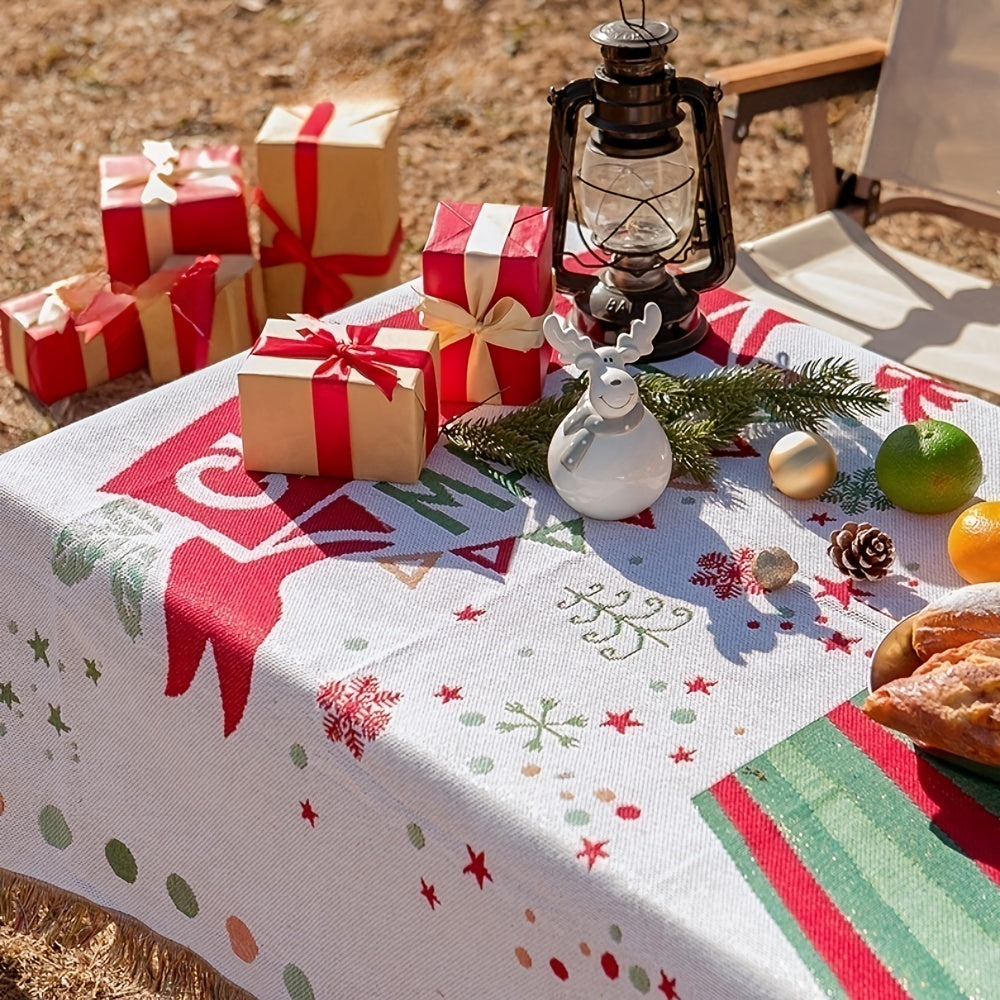 Christmas Decoration Tassel Blanket Multifunctional Picnic Tapestry Carpet