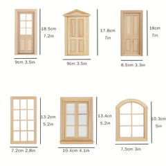 1:12 Dollhouse DIY Mini Door & Window Blank Material Gift