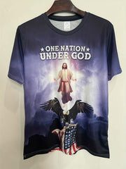Men's Graphic Print T-Shirt Crew Neck Tee for Summer