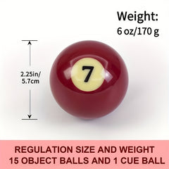 1pc Regulation Size Billiards Ball No 1 to No 15