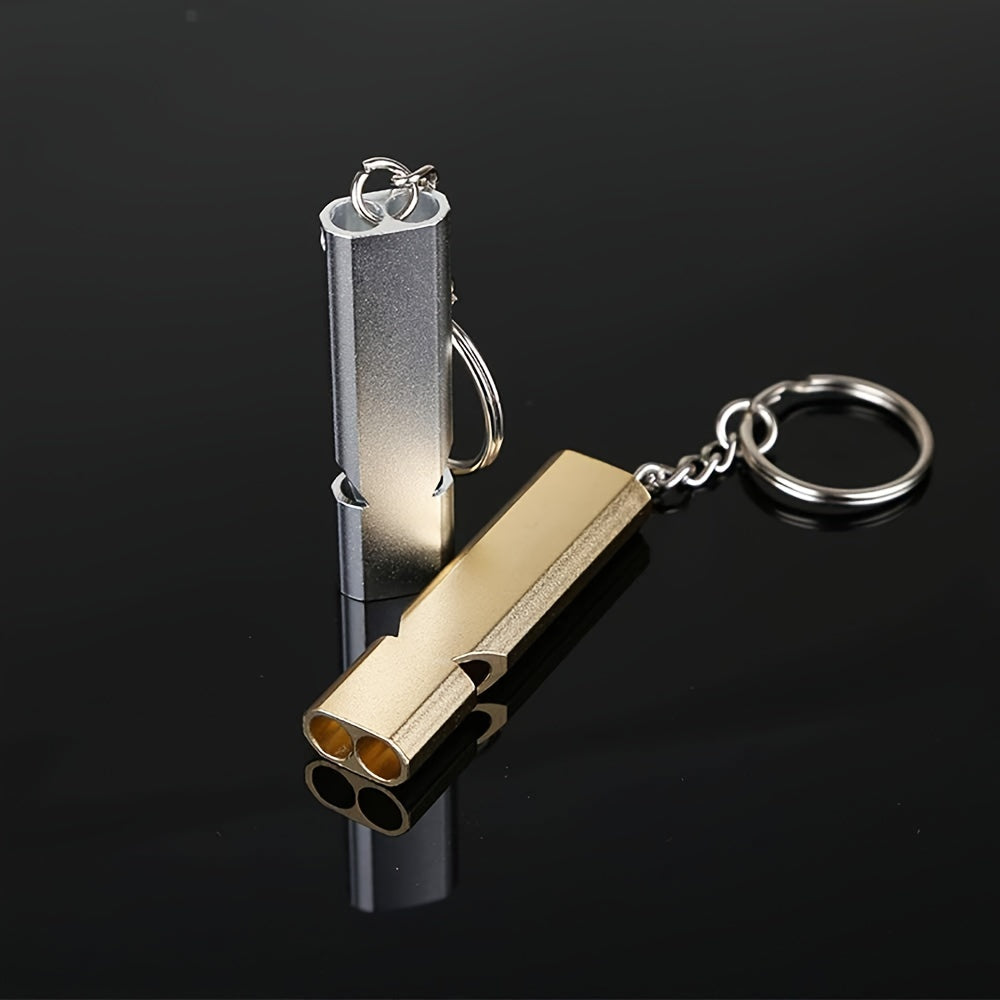 Dual Tube Survival Whistle Aluminum Safety for Hiking Camping