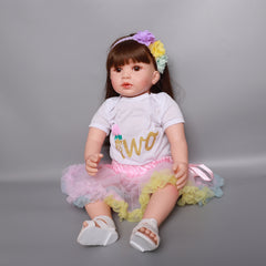 22 Inch 55 Cm Reborn Doll Lifelike Silicone Vinyl Dolls Girl Toy