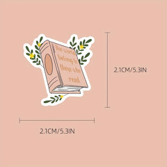 50pcs Books & Flower Stickers for Phone Laptop Refrigerator Skateboard