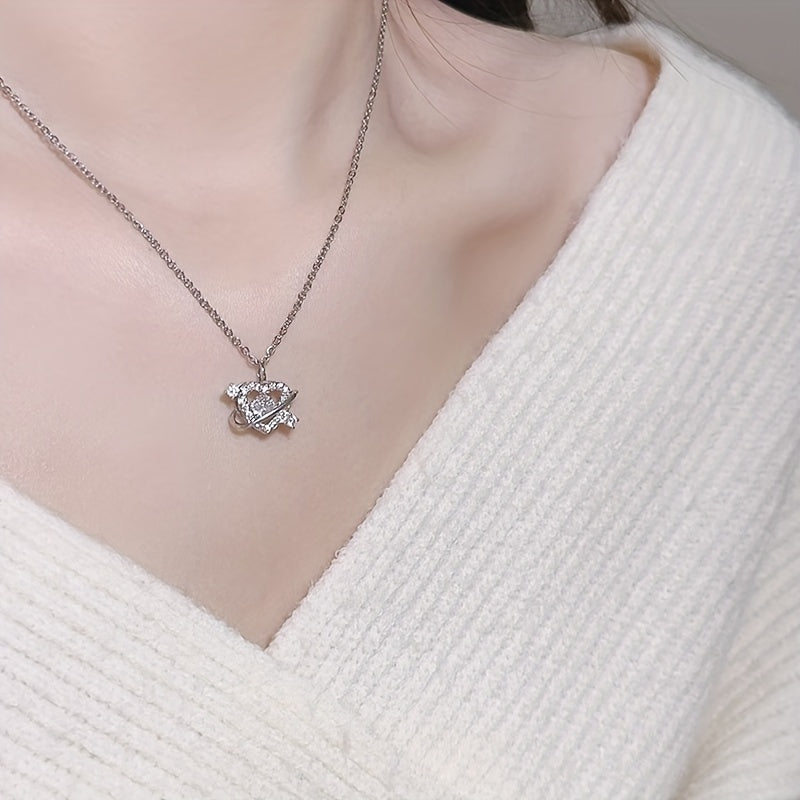 Heart And Arrow Necklace For Women Titanium Steel Necklace
