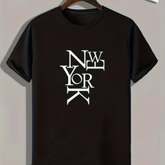 YORK Print Men's Graphic T shirt Casual Comfy Tees For Summer Mens Clothing